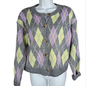 Oak +Fort Argyle Buttoned Sweater‎ Cardigan